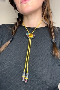1980S New Wave Yellow Cord Bolo Tie Selected by Cherry