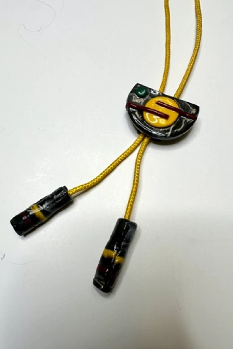 1980S New Wave Yellow Cord Bolo Tie Selected by Cherry