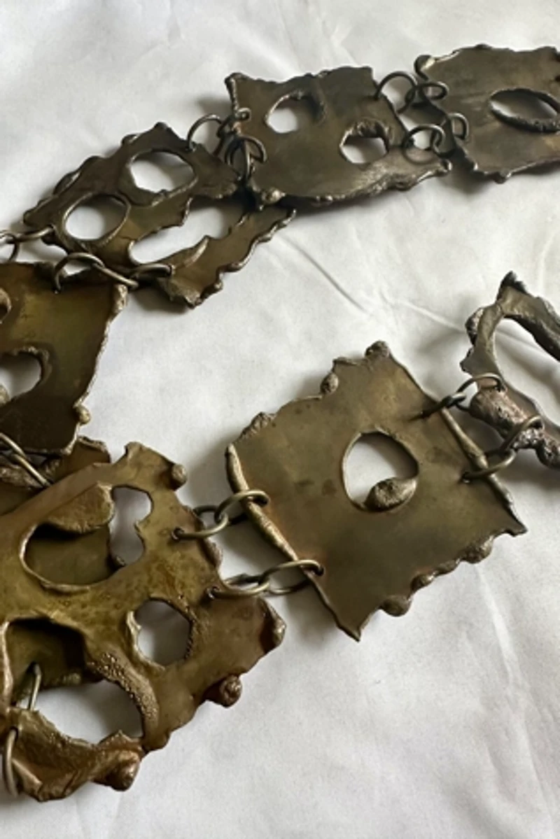 1970s Artisan Hand Wrought Brutalist Belt Selected by Cherry
