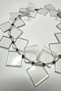 1980s Clear Acrylic Geometric Necklace Selected by Cherry
