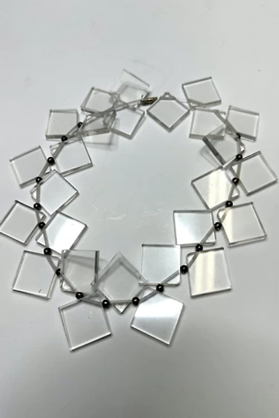 1980s Clear Acrylic Geometric Necklace Selected by Cherry