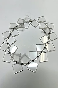 1980s Clear Acrylic Geometric Necklace Selected by Cherry