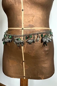 1980s Silver Animal Charm Chain Belt Selected by Cherry