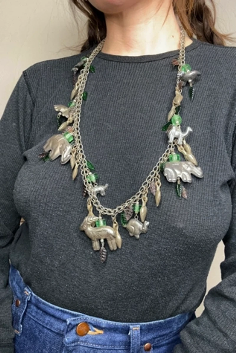 1980s Silver Animal Charm Chain Belt Selected by Cherry