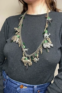1980s Silver Animal Charm Chain Belt Selected by Cherry