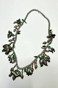 1980s Silver Animal Charm Chain Belt Selected by Cherry