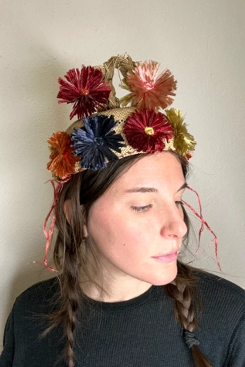 1960s Exotic Straw Hat Selected by Cherry
