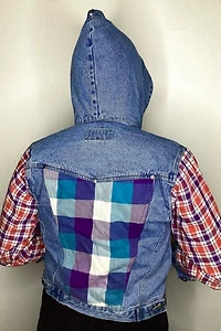 1990s Grunge Denim and Flannel Jacket Selected by Cherry