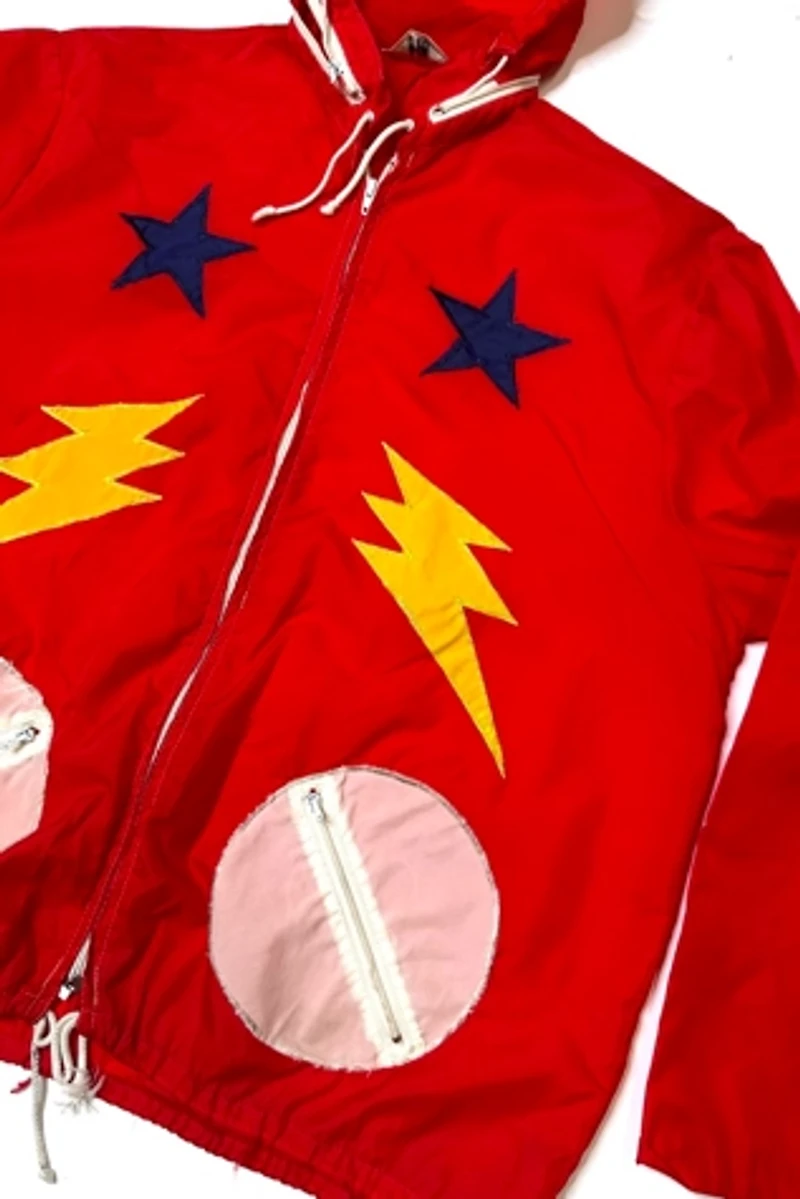 1970s Stars and Lighting Windbreaker Hoodie Selected by Cherry