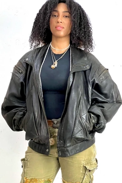 Vintage Pelle Studio Leather Bomber Jacket Selected by Anna Corinna