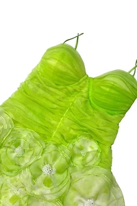 Y2K Lime Green Garden Party Dress Selected by BusyLady Baca & The Goods