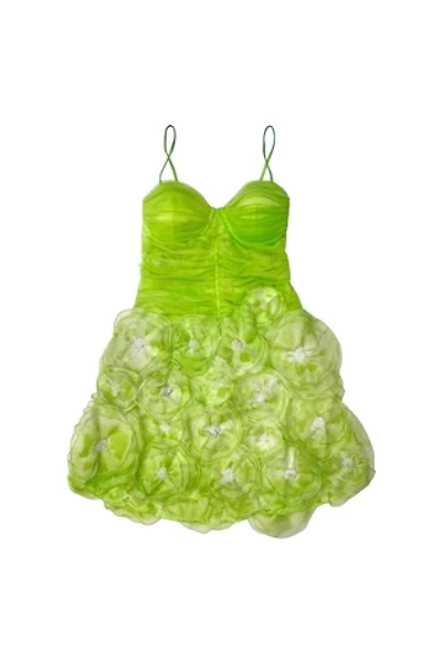 Y2K Lime Green Garden Party Dress Selected by BusyLady Baca & The Goods
