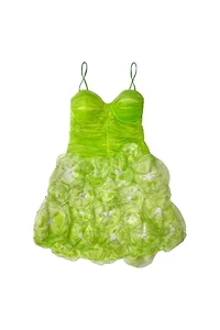 Y2K Lime Green Garden Party Dress Selected by BusyLady Baca & The Goods