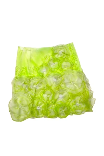 Y2K Lime Green Bouquet Skirt Selected by BusyLady Baca & The Goods
