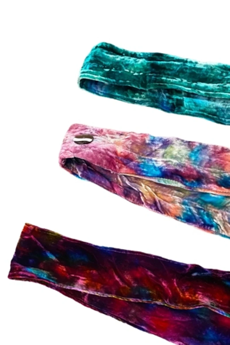 1990s Tie Dye Silk Velvet Wrap Belt Selected by Busylady Baca & The Goods