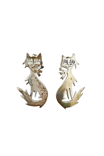 Vintage Silver Pretty Kitty Earrings Selected by BusyLady Baca &  The Goods