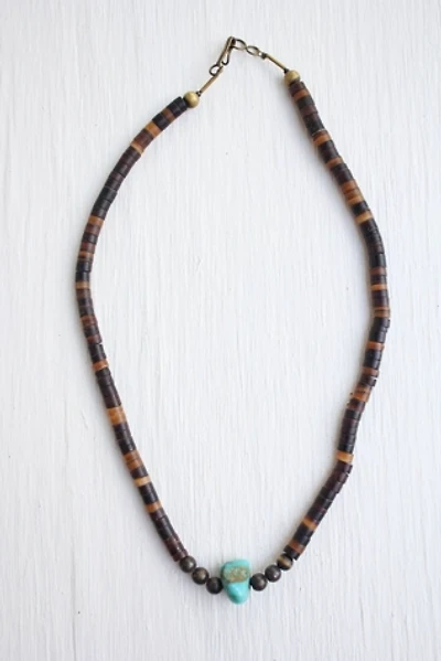 Vintage Turquoise Tigers Eye Beaded Necklace Selected By Moons + Junes Vintage