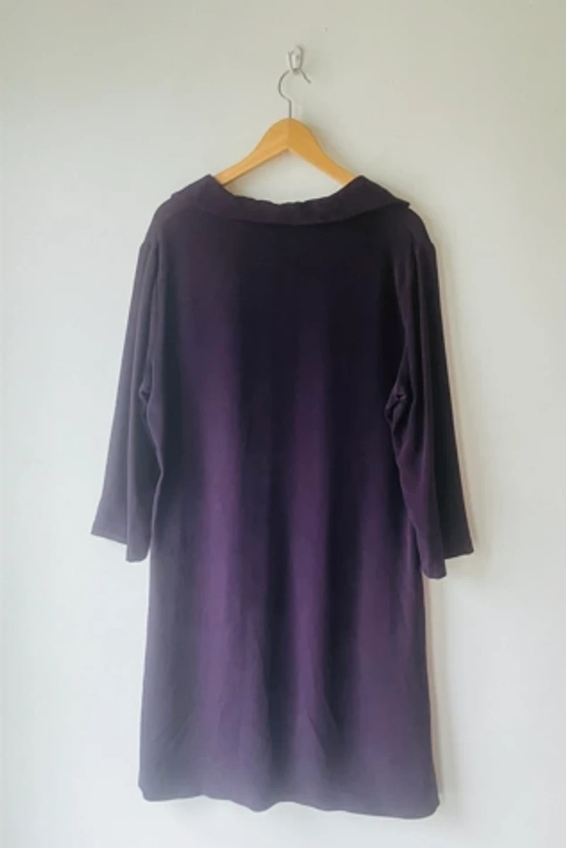 Peter Cohen Deep Plum Silk Midi Dress Selected by The Curatorial Dept.