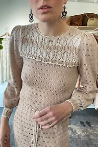 Vintage Oscar de la Renta Bullock’s Cream Knit Dress Selected by The Curatorial Dept.