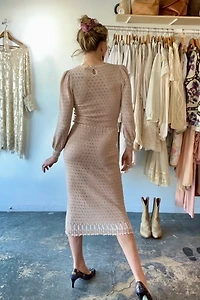 Vintage Oscar de la Renta Bullock’s Cream Knit Dress Selected by The Curatorial Dept.