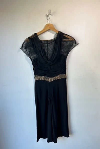 Vintage 1940s Black Dress with Lace Hood Selected by The Curatorial Dept.