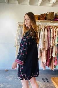 Ulla Johnson Black Dress w/ Embroidery and Coins Selected by The Curatorial Dept.