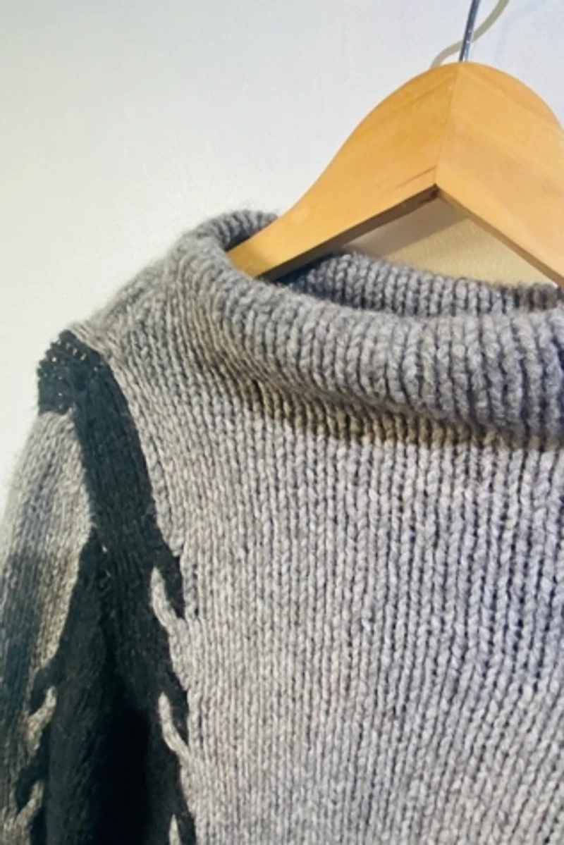 Humanoid Grey and Black Knit Sweater Selected by The Curatorial Dept.
