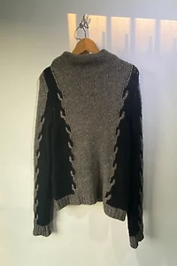 Humanoid Grey and Black Knit Sweater Selected by The Curatorial Dept.