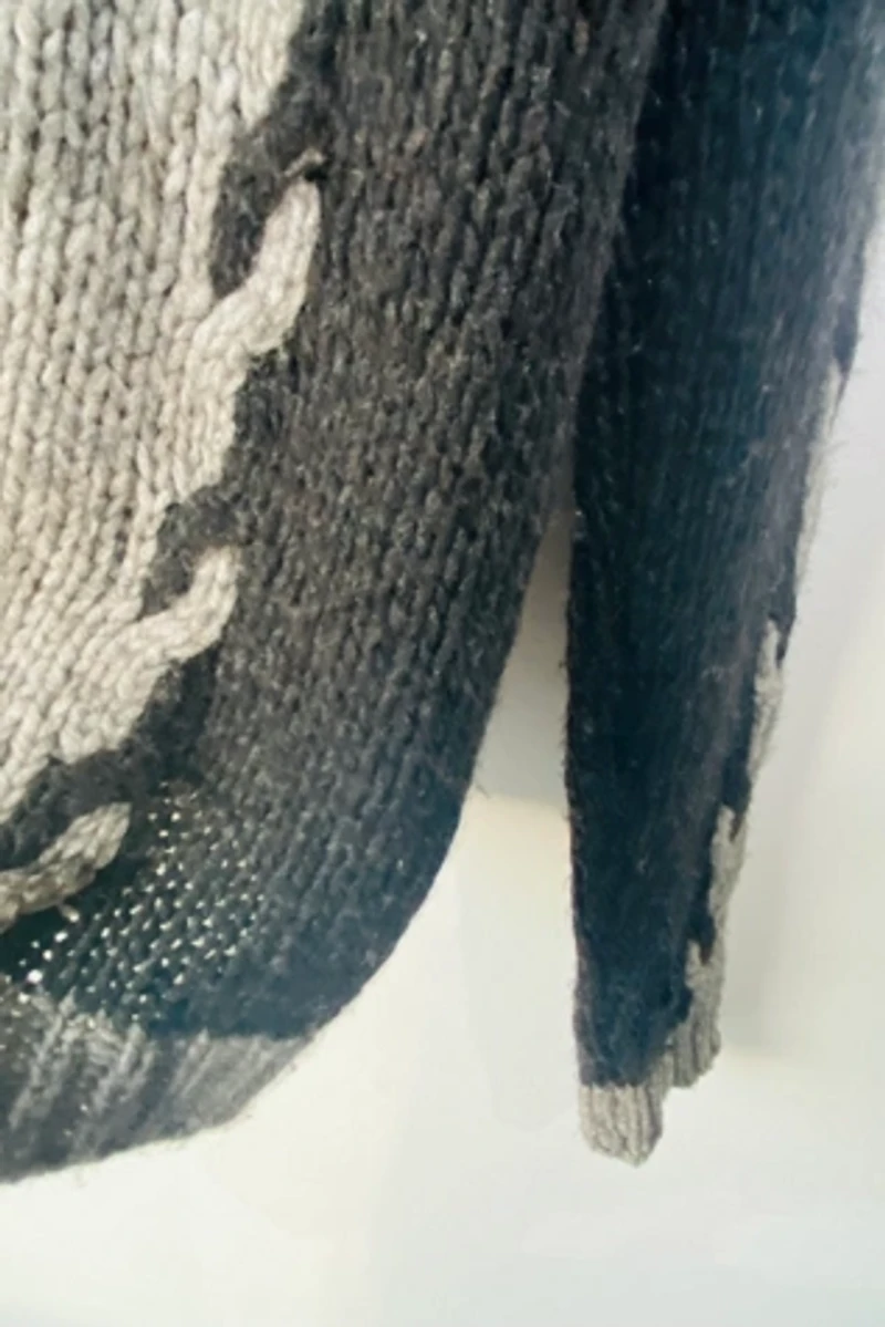 Humanoid Grey and Black Knit Sweater Selected by The Curatorial Dept.