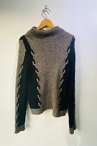Humanoid Grey and Black Knit Sweater Selected by The Curatorial Dept.