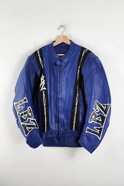 Vintage LBZ Blue Moto Jacket With Removable Pads Selected by The Igala NYC