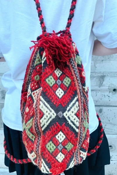 1970’s Ethnic Vintage Woven Backpack Selected by Nomad Vintage