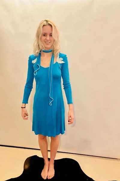 Vintage Blue Silk Dress Selected by Atlantic Vintage