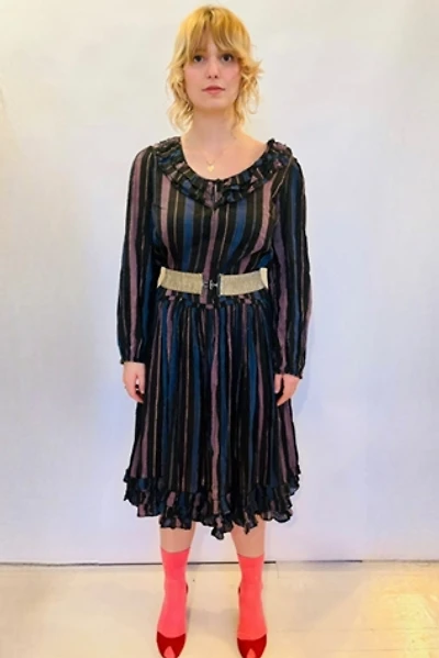 Striped Vintage Ruffle Dress Selected by Atlantic Vintage