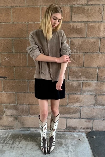 Vintage 1980s Suede Bomber with Pleats Selected by Personal Choice
