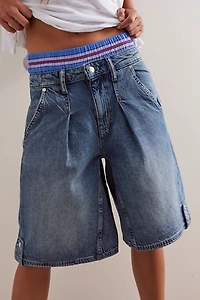 We The Free Rue Denim Long Shorts