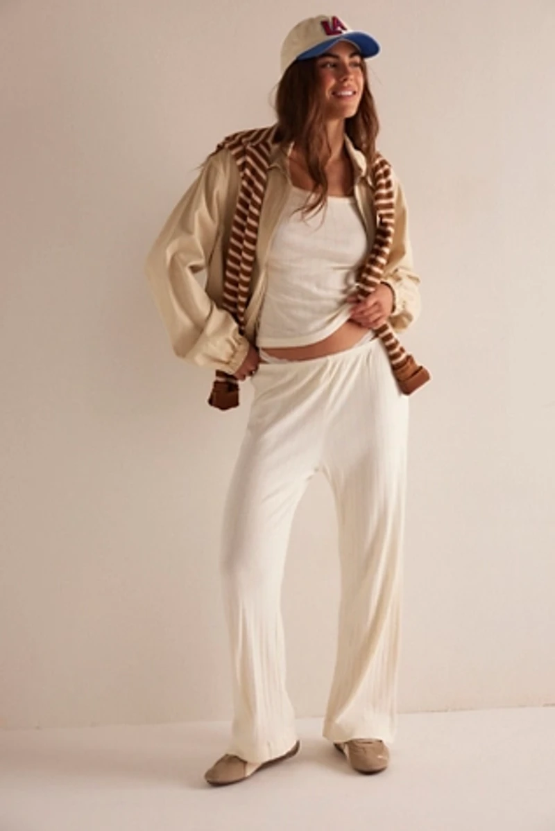 DONNI. The Pointelle Simple Crop Pants