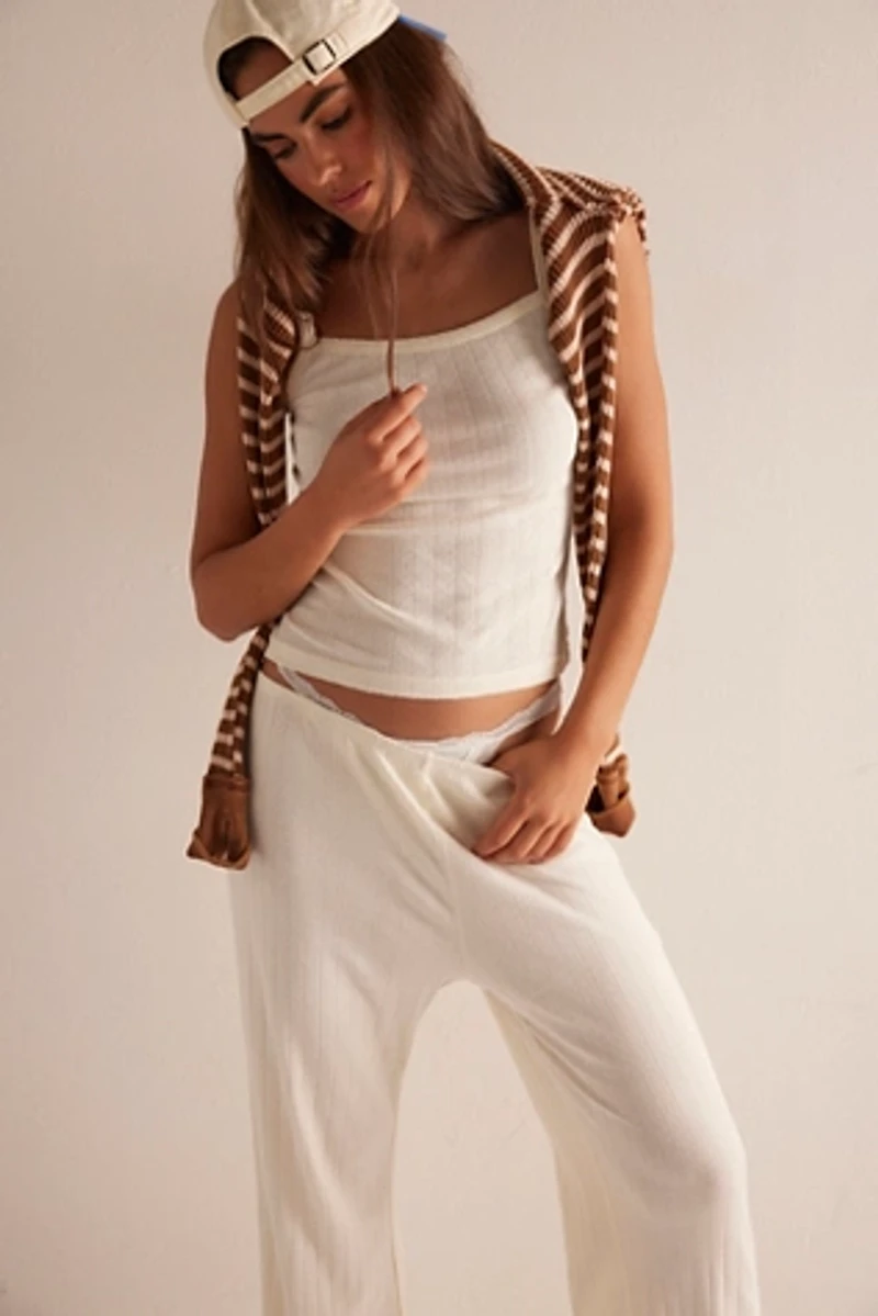 DONNI. The Pointelle Simple Crop Pants