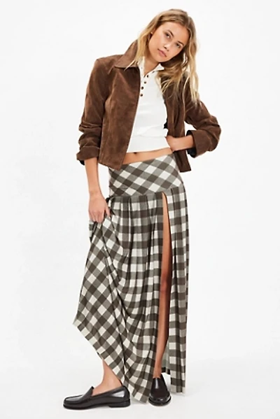 Norma Kamali Pleated Long Skirt With Slit