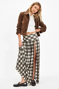 Norma Kamali Pleated Long Skirt With Slit