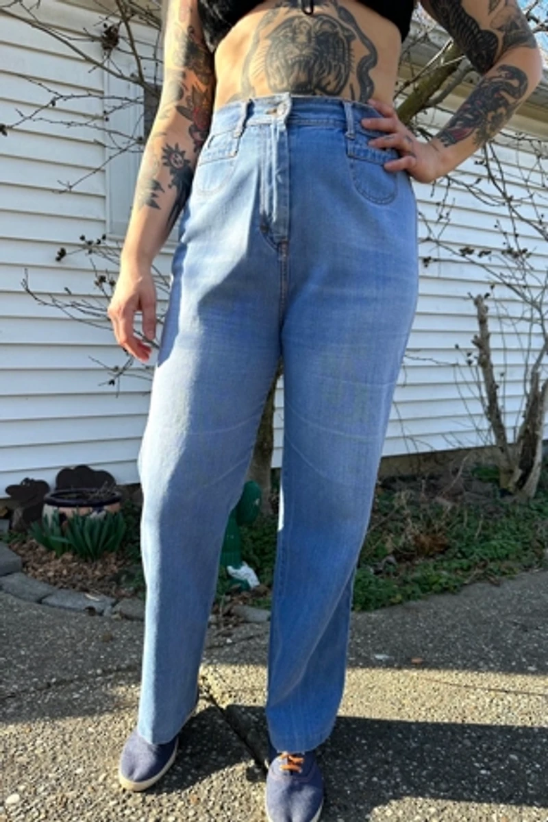 Vintage 1970s Light Wash Denim Pants Selected by Grievous Angel Vintage