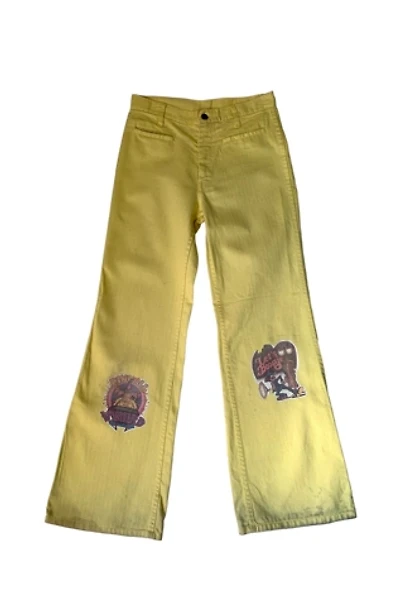 Vintage 1970s Yellow Flare Leg Bell Bottoms Selected by SharpLilTeeth