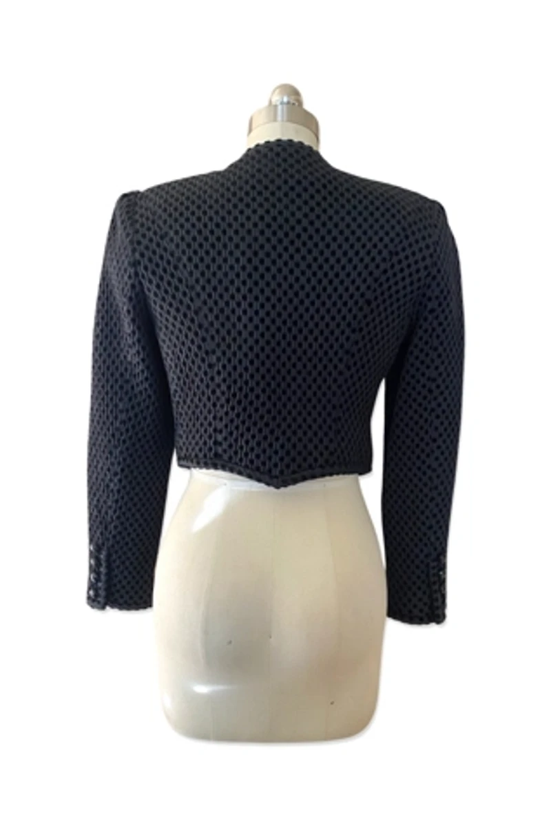 1980s Ungaro Velvet Flocked Bolero Jacket Selected By Ritual Vintage