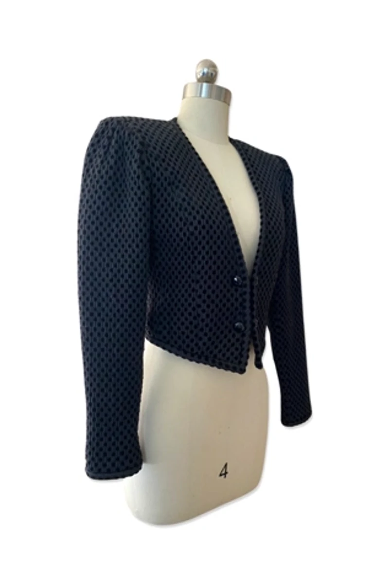 1980s Ungaro Velvet Flocked Bolero Jacket Selected By Ritual Vintage