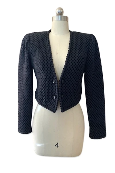 1980s Ungaro Velvet Flocked Bolero Jacket Selected By Ritual Vintage