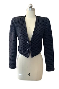 1980s Ungaro Velvet Flocked Bolero Jacket Selected By Ritual Vintage