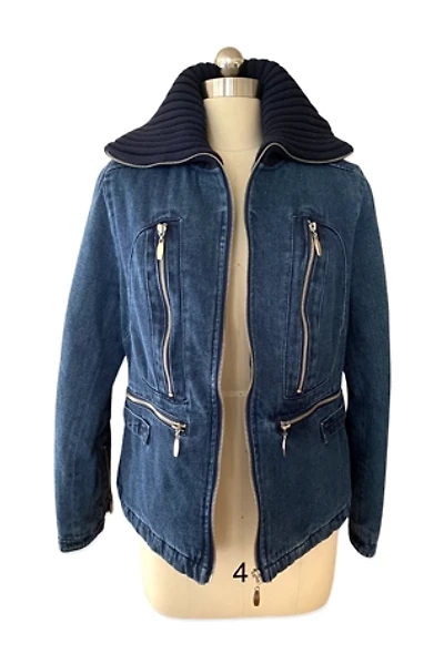 1990s Faded Glory Denim And Knit Zipper Jacket Selected By Ritual Vintage
