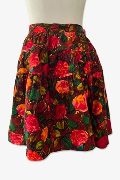 1980s Kenzo Corduroy Floral Bell Mini Skirt Selected By Ritual Vintage