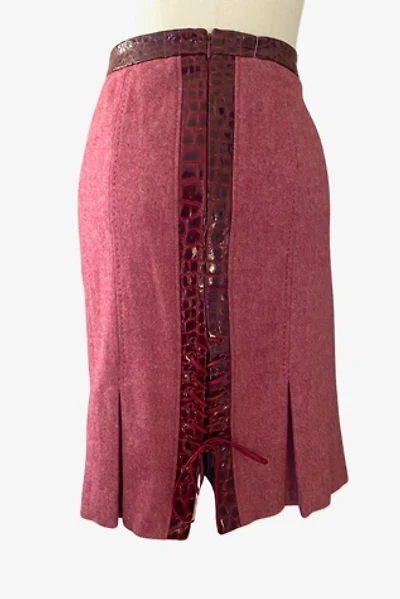 Y2K Corset Laced Wool Pencil Skirt Selected By Ritual Vintage