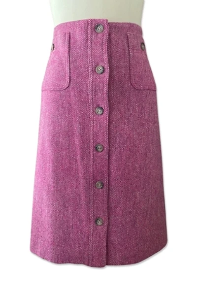 1990s Kors Bergdorf Candy Pink Button Skirt Selected By Ritual Vintage